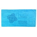 Turquoise 30"x60" Promotional Terry Velour Beach Towel/ 11 Lb per Doz.